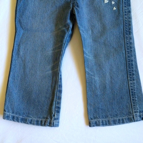 joe fresh heart embroidered medium wash denim jeans 18-24 months baby girl - Picture 3 of 8